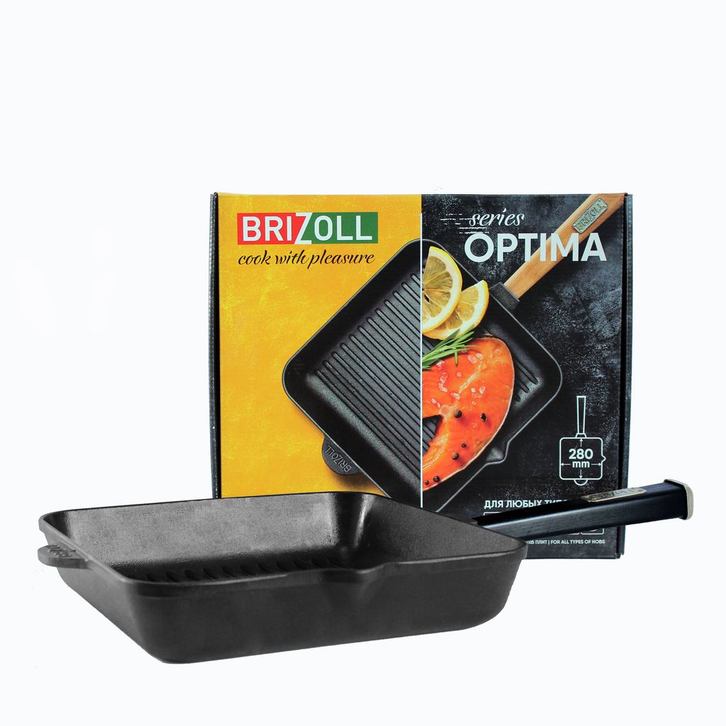 Grill cast iron pan Optima-Black 280 х 28 х 50 mm