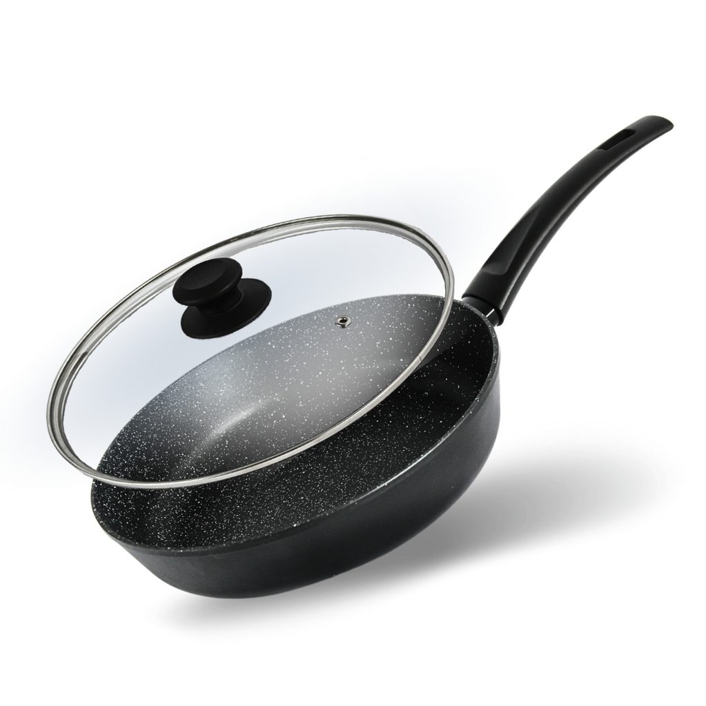 Frying pan 28 sm with non-stick coating SKY with a glass lid