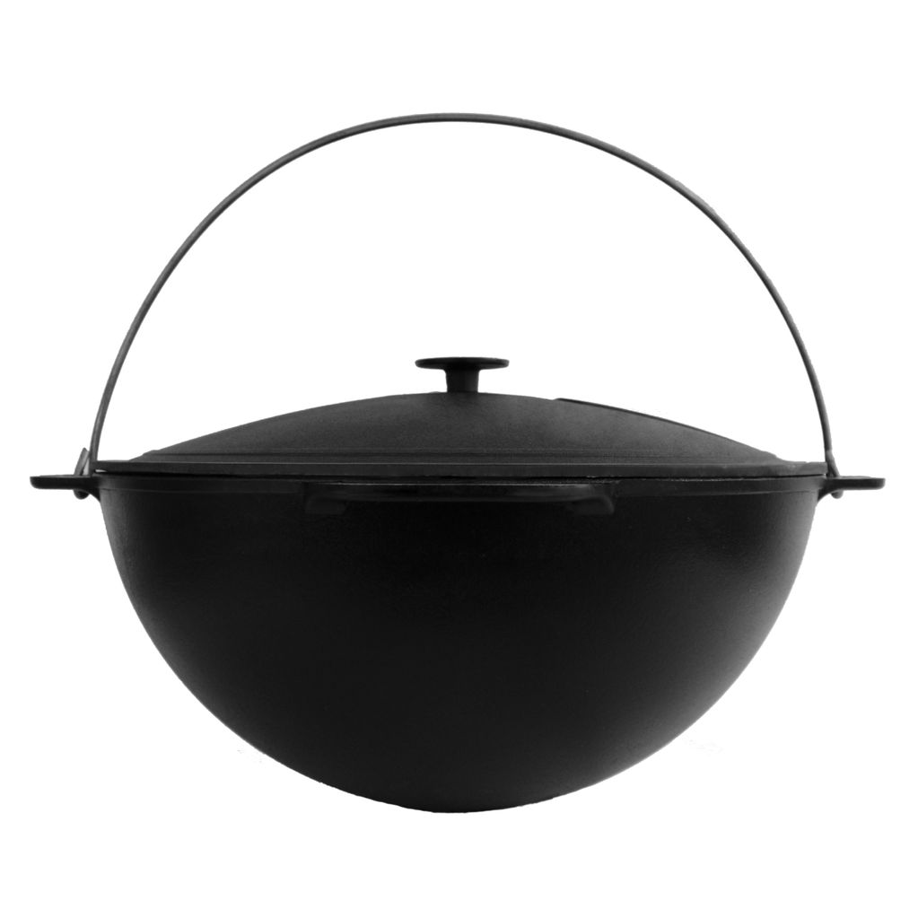 Cast iron asian cauldron 10 L WITH A LID and a stand
