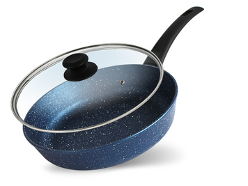 Frying pan 22 sm with non-stick coating GALAXY with a glass lid