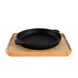 Portioned cast iron frying pan 200 х 25 mm with a stand