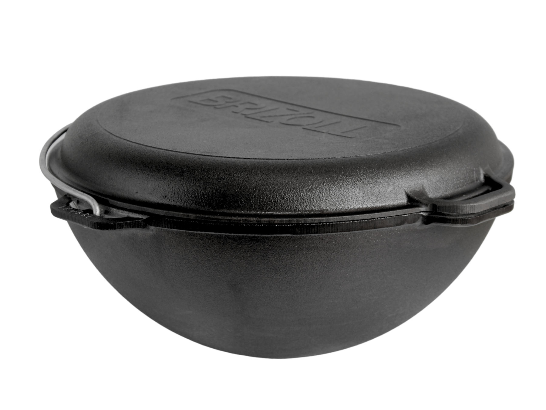 Cast Iron Braiser with a Frying Pan Lid Brizoll, Dutch Oven 15 L