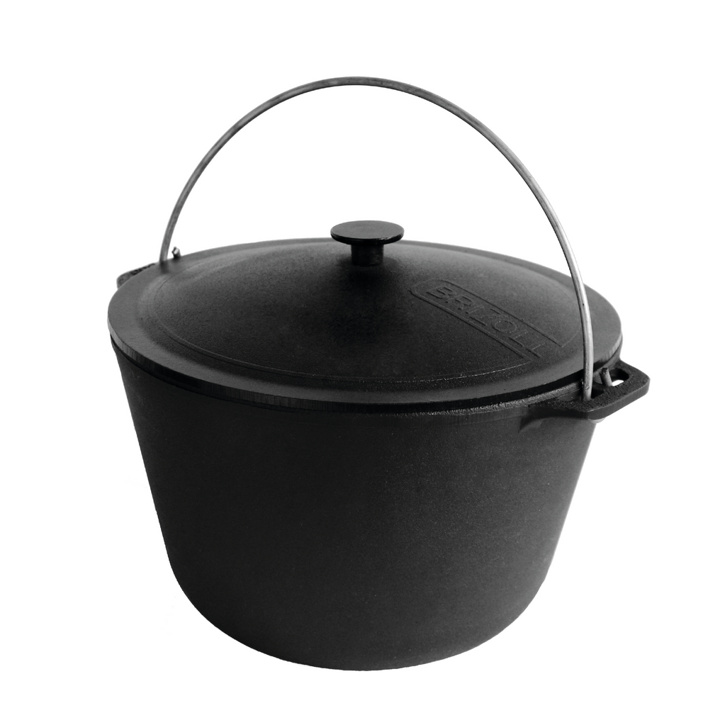 Cast iron tourist cauldron 8 L with a lid, a bag and a tripod