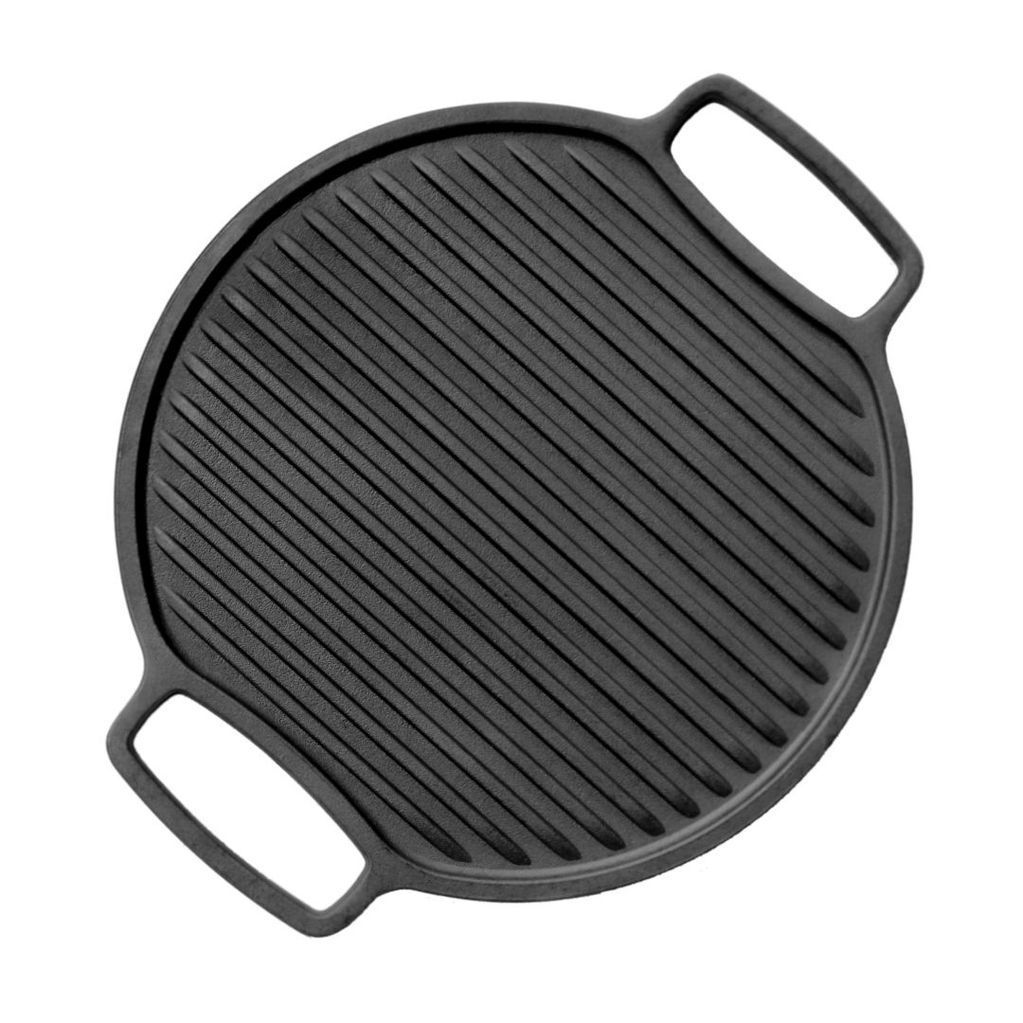 Cast iron Griddle, round double-sided Griddle Grill &Oslash; 320 mm with a stand