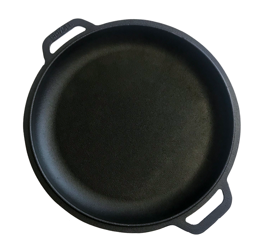 Cast iron tourist cauldron 8 L with а lid-frying pan and a bag