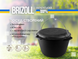 Cast iron tourist cauldron 8 L with а lid-frying pan and a bag