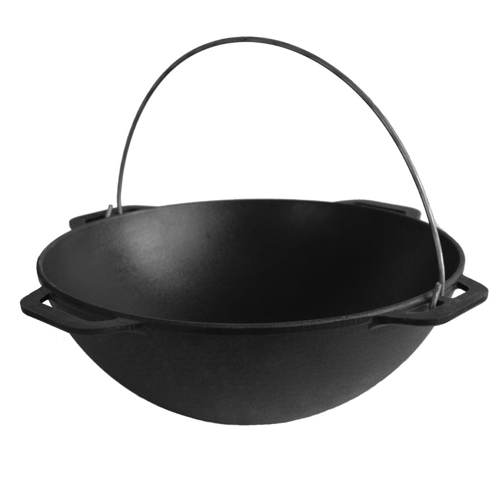 Cast iron asian cauldron 8 L with a stand and a bag