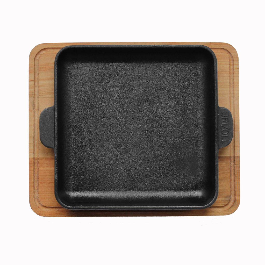 Сковорода чугунная квадратная с подставкой 180 х 180 х 25 мм