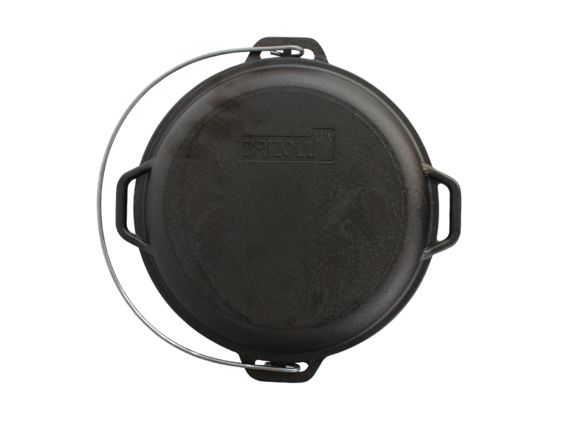 Cast iron tourist cauldron 10 L with a lid-frying pan, a bag and a tripod