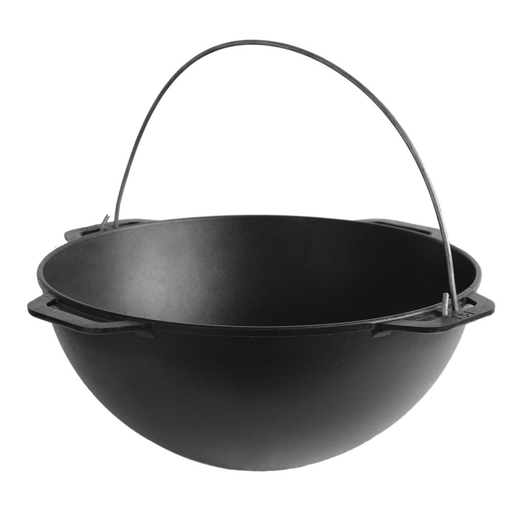 Cast iron asian cauldron 8 L WITH A GRILL LID-FRYING PAN, with a stand and a bag