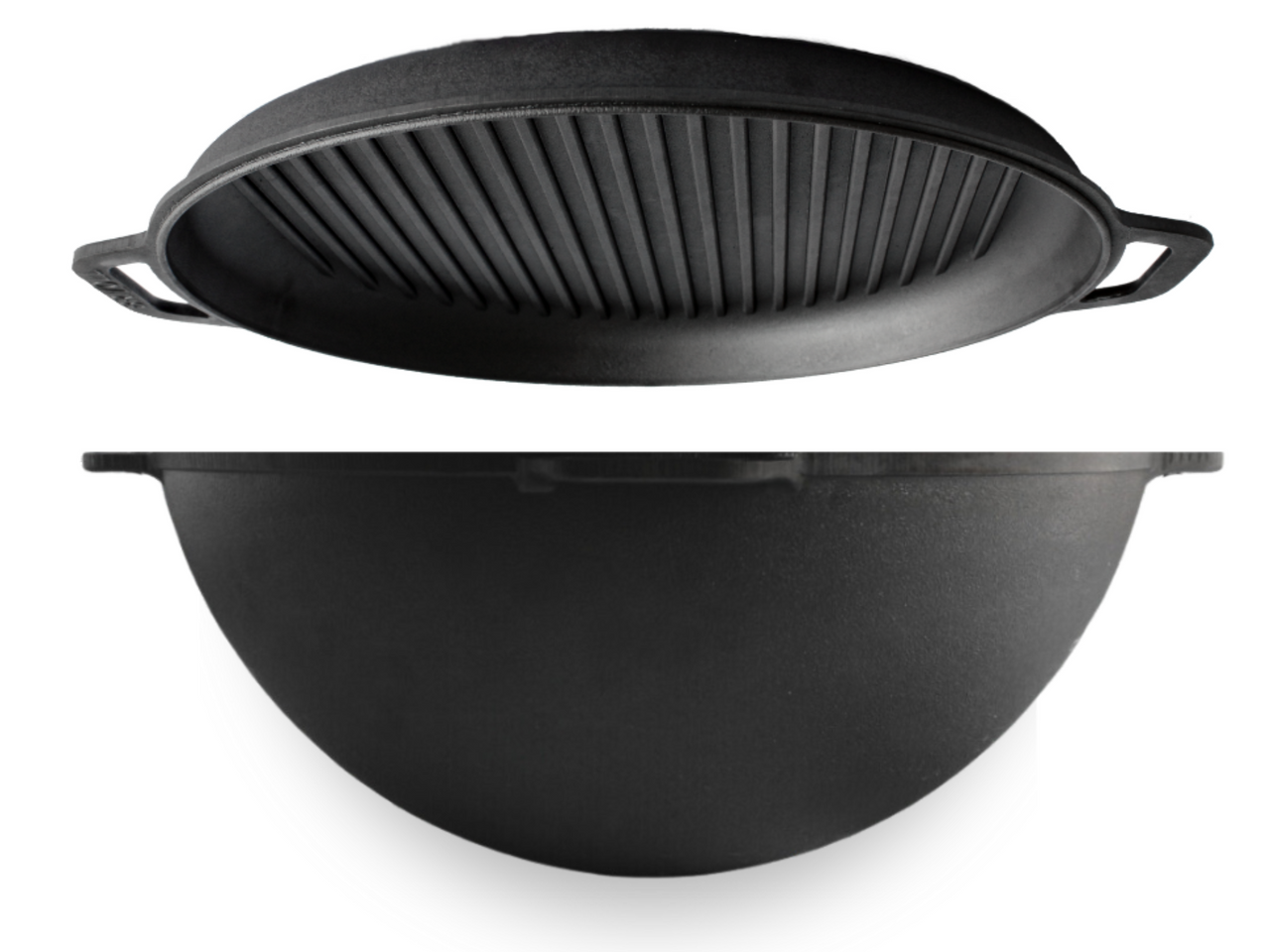 Cast iron asian cauldron 8 L WITH A GRILL LID-FRYING PAN, with a stand and a bag