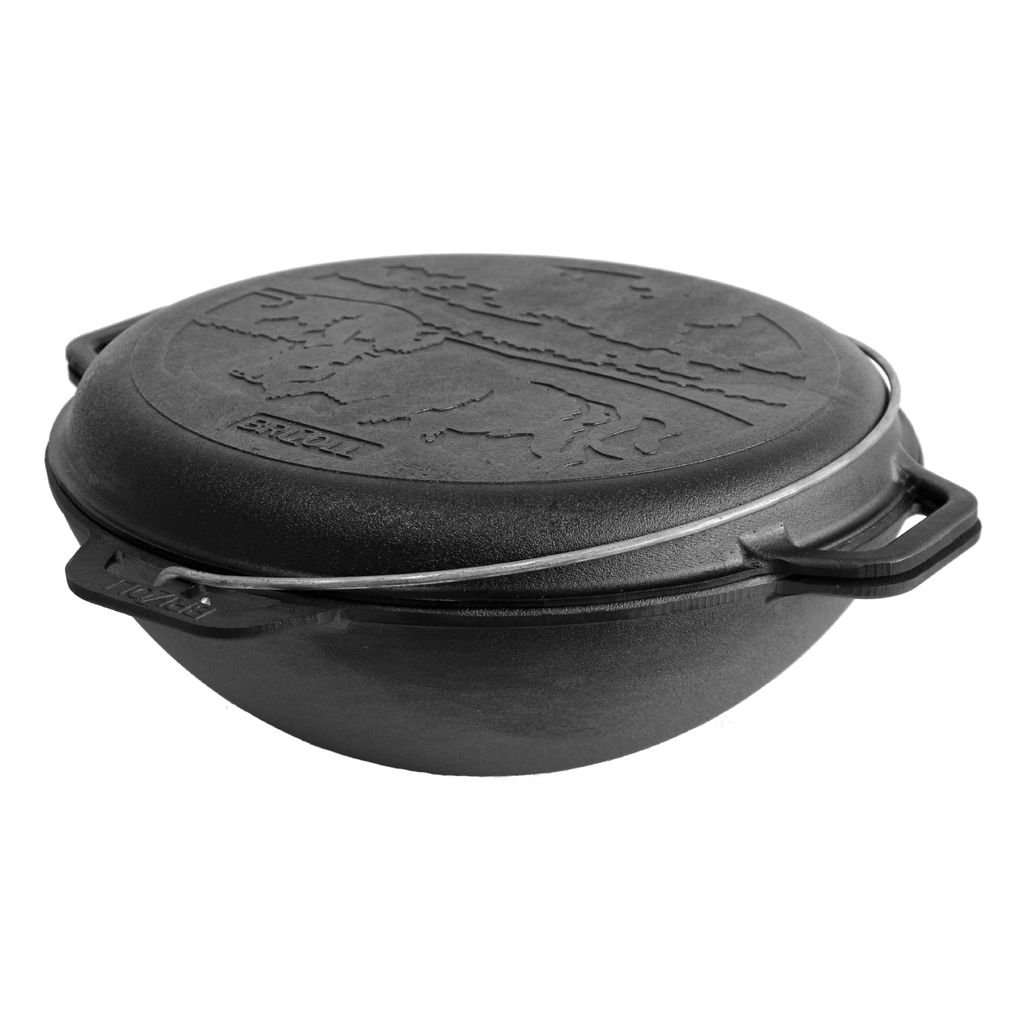 Cast iron asian cauldron 12 L WITH A LID-FRYING PAN and tripod