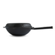 Cast iron frying pan with wooden Black handle and cast iron lid-frying pan WOK 2.2 l