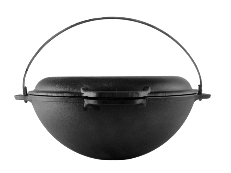 Cast iron asian cauldron 10 L WITH A GRILL LID-FRYING PAN and a bag