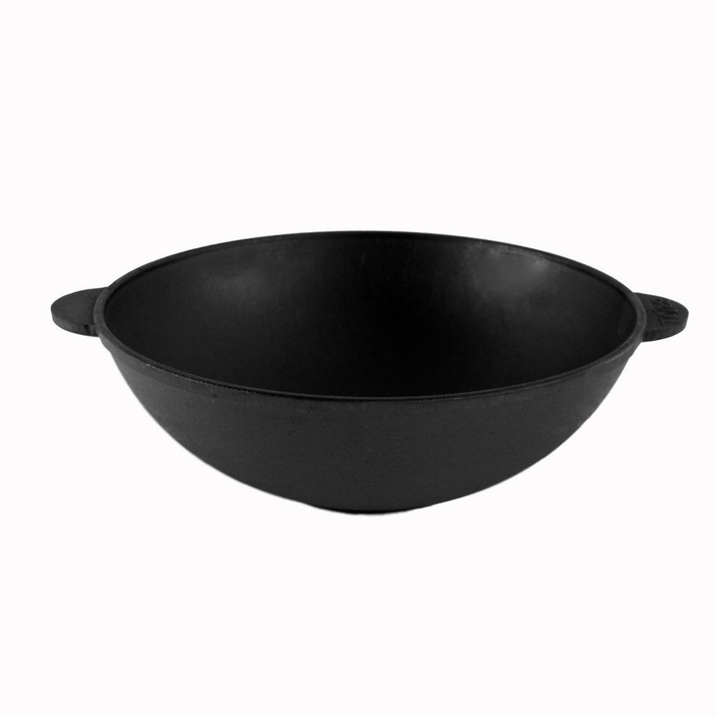 Cast iron pan WOK 4,7 L with a lid-frying pan