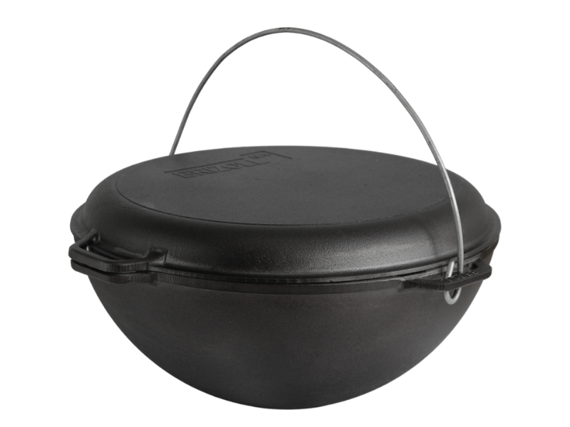 Cast iron asian cauldron 10 L WITH A GRILL LID-FRYING PAN, a bag and a tripod