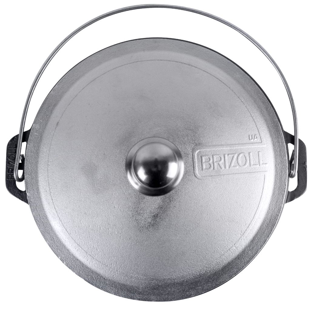 Tourist cast iron cauldron with aluminum lid 12 l