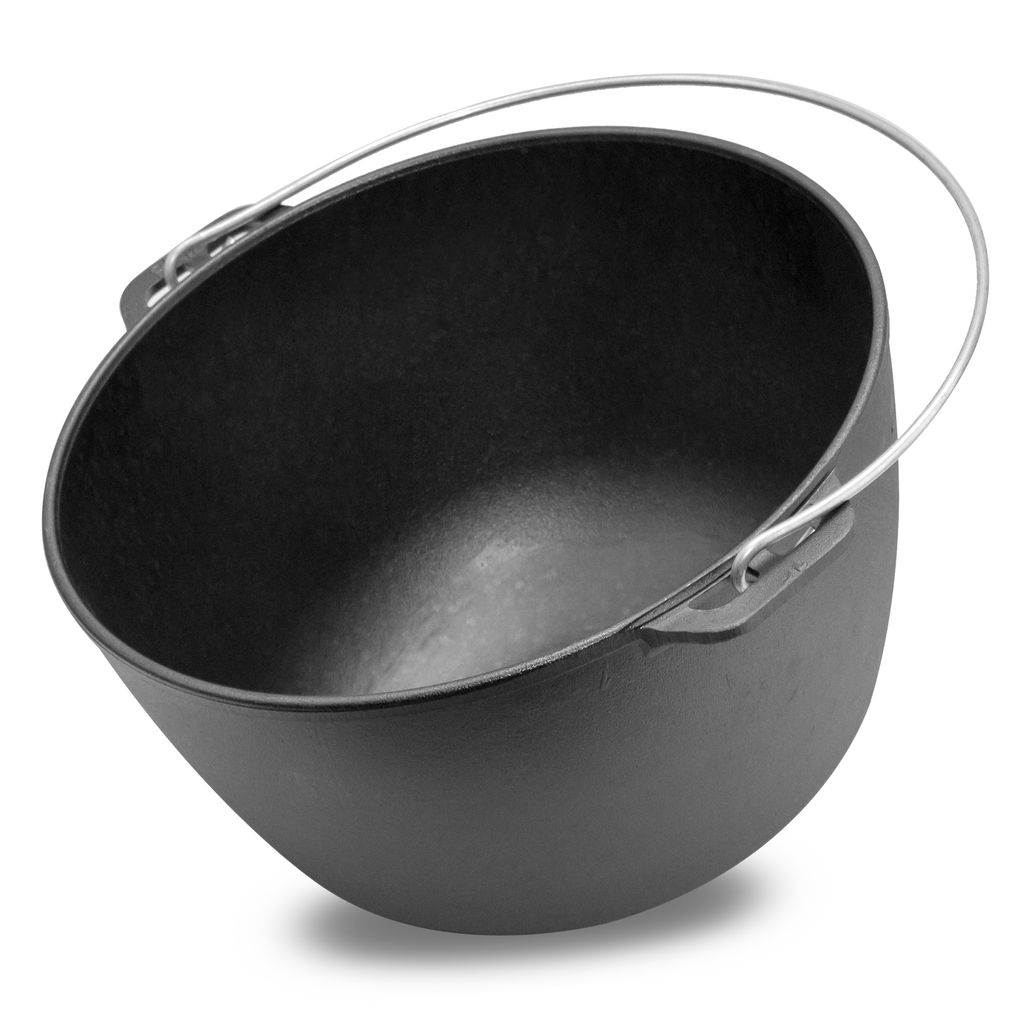 Tourist cast iron cauldron with aluminum lid 12 l