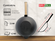 Cast iron frying pan with wooden handle WOK 2.8 l