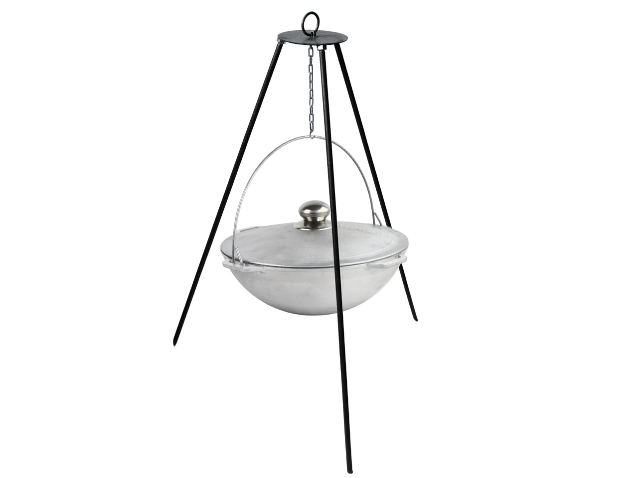 Aluminum фышфт cauldron Brizoll 6 l with bracket, lid and tripod