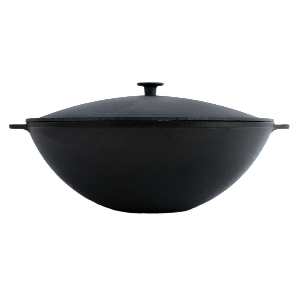 Cast iron pan WOK 8 L WITH A CAST IRON LID and a bag
