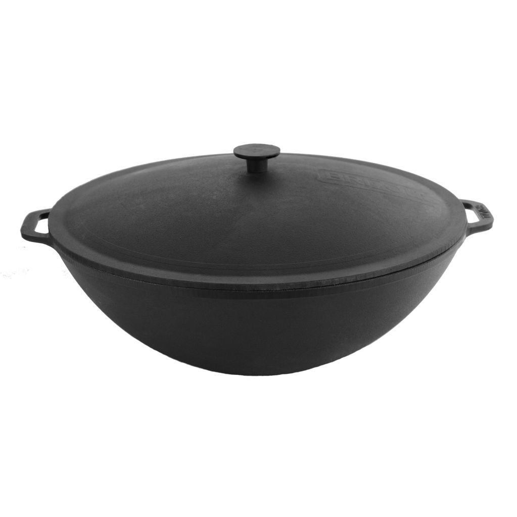 Cast iron pan WOK 8 L WITH A CAST IRON LID and a bag