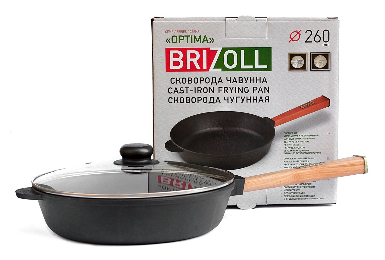 Cast iron pan with a lid Optima 260 х 60 mm