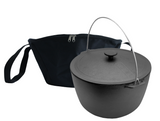 Cast iron tourist cauldron 12 L with a bag