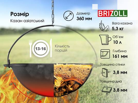 Казан чавунний азіатський 10 л купити в Україні | Інтернет-магазин