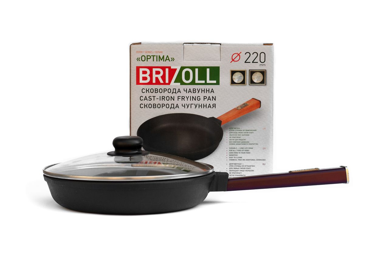 Cast iron pan with a lid Optima-Bordo 220 х 40 mm