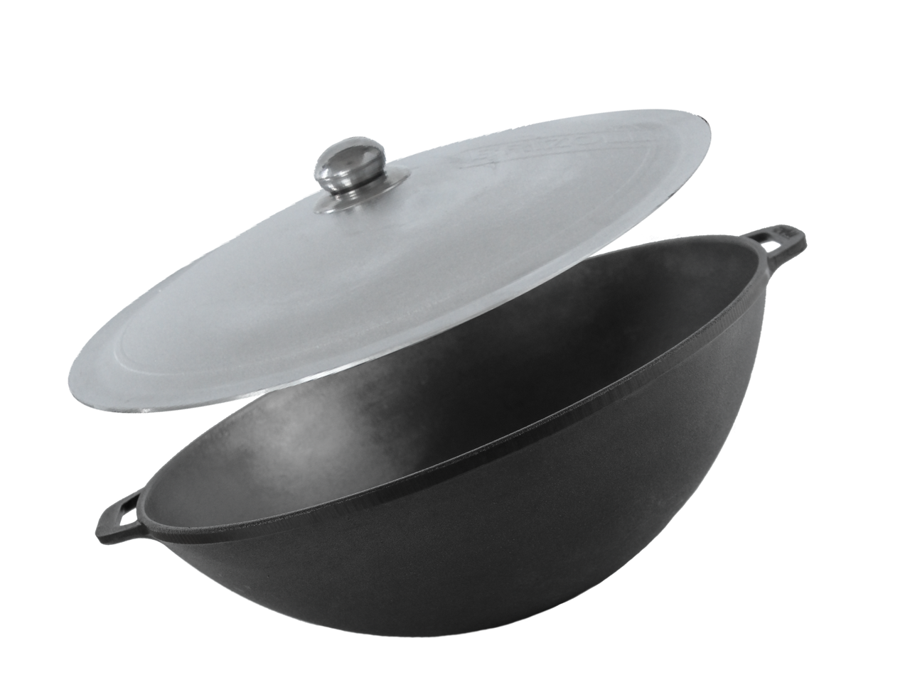 Cast iron pan WOK 8 L WITH Aluminium LID and a stand