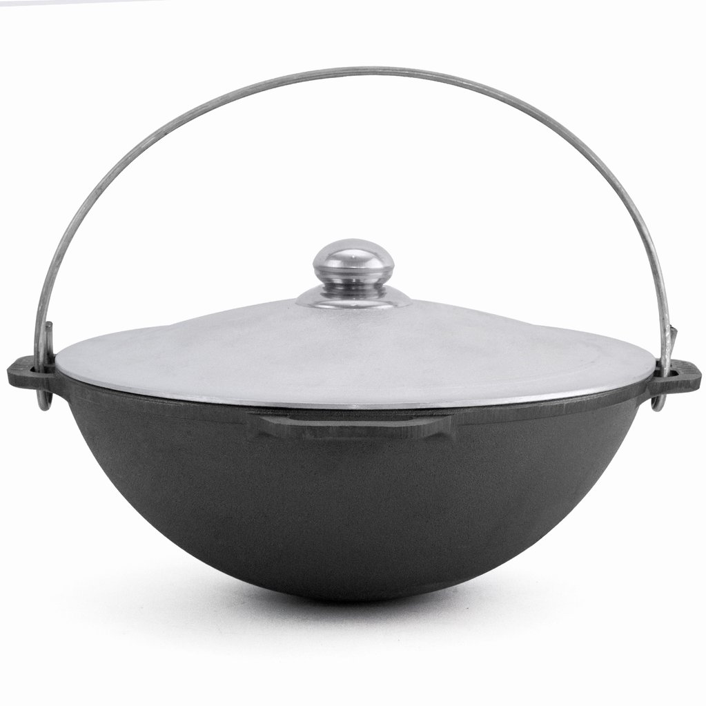 Cast iron asian cauldron WITH aluminum LID 4 L