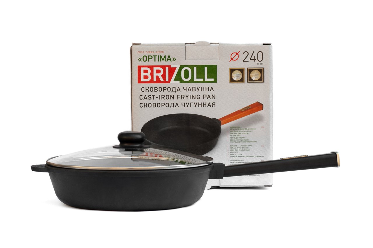 Cast iron pan with a lid Optima-Black 240 х 60 mm