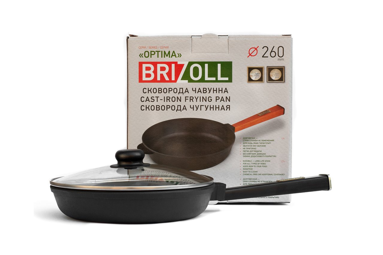 Cast iron pan with a lid Optima-Black 260 х 40 mm