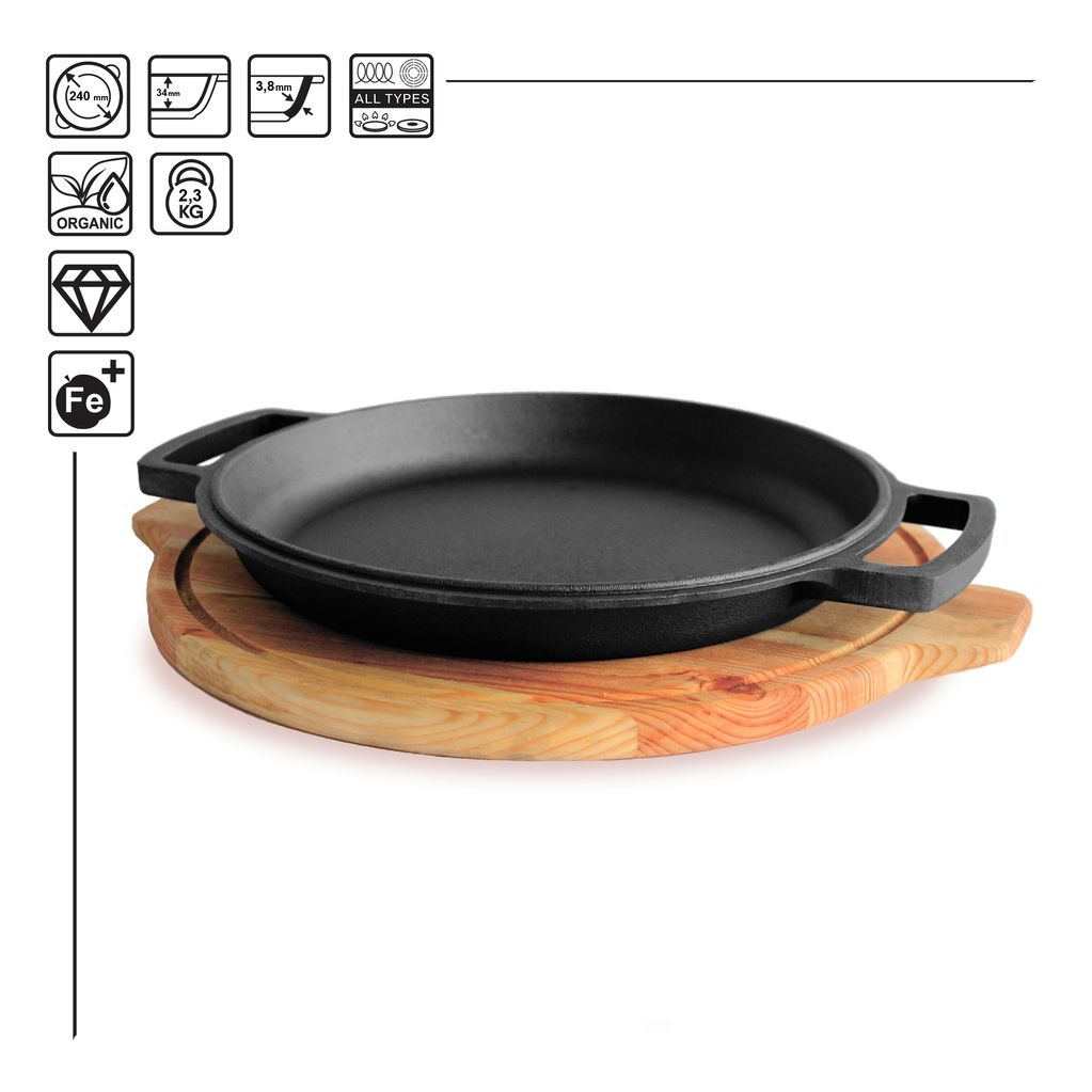 Cast-iron frying pan with a stand 240 х 25 mm