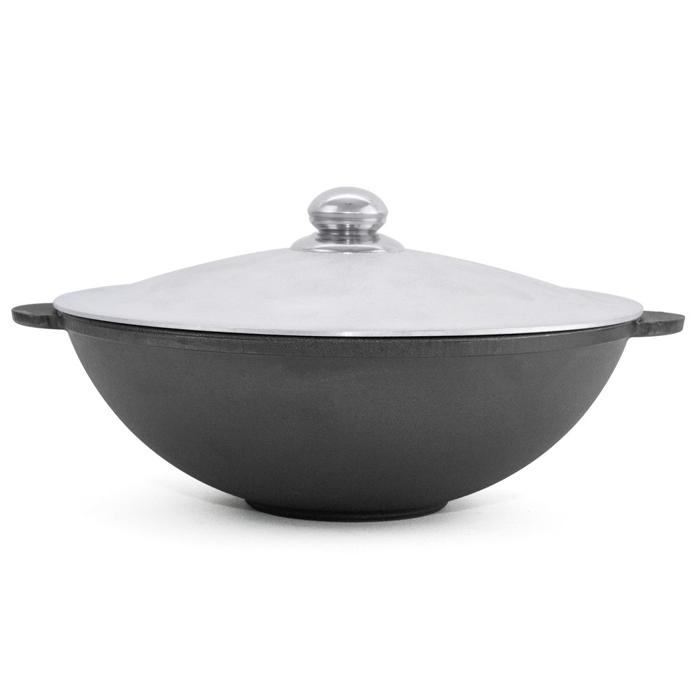 Cast iron WOK pan with aluminum lid 3.7 l