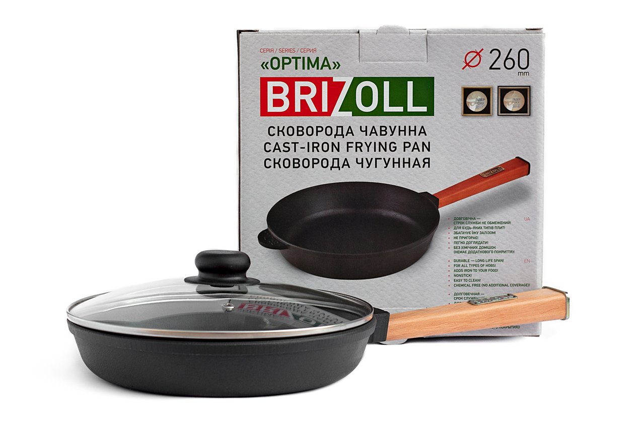 Cast iron pan with a lid Optima 260 х 40 mm