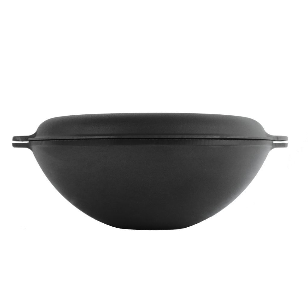 Cast iron pan WOK 8 L WITH A GRILL LID-FRYING PAN and a stand