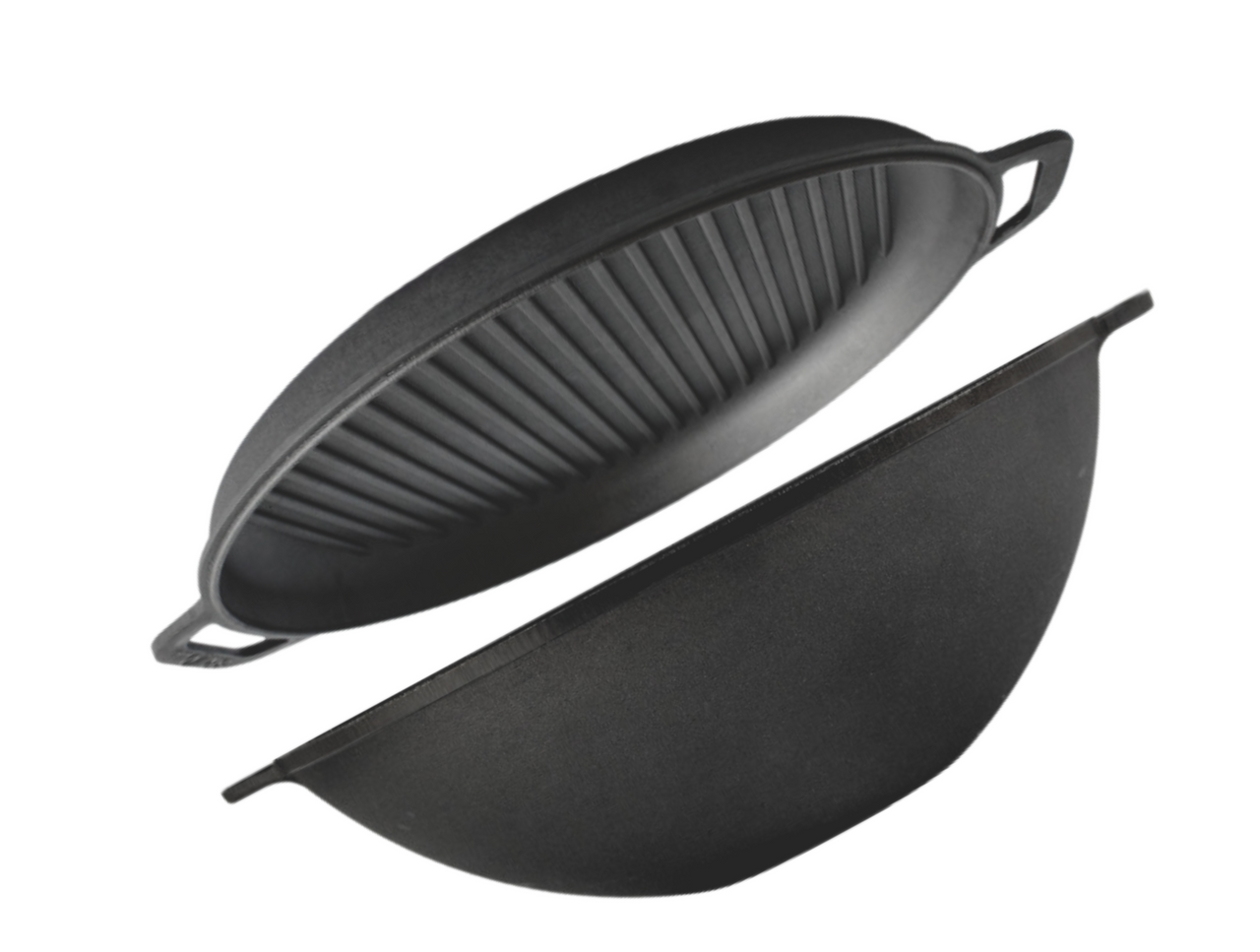 Cast iron pan WOK 8 L WITH A GRILL LID-FRYING PAN and a stand