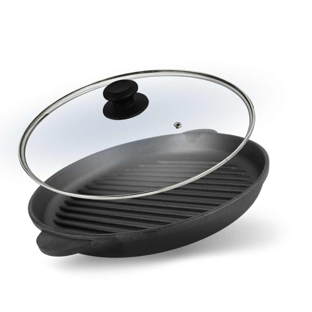 Cast iron grill pan 260 х 35 mm Monolith with a glass lid